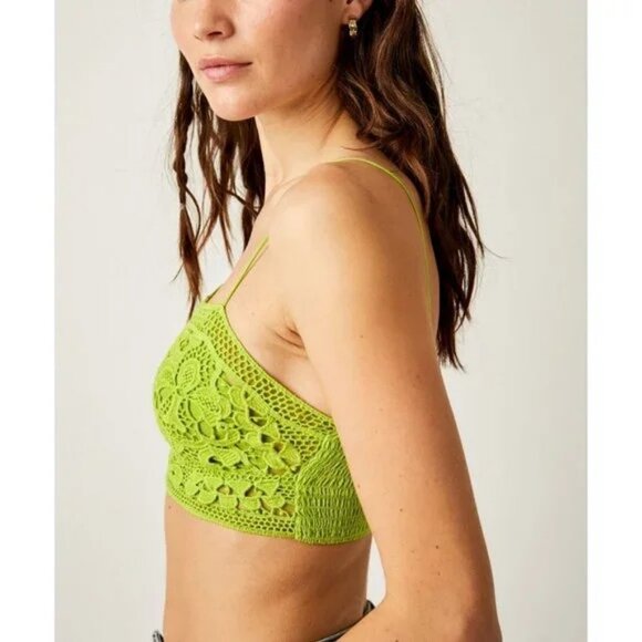 Free People Lyra Bralette In Bright Green Size Small - Picture 4 of 8